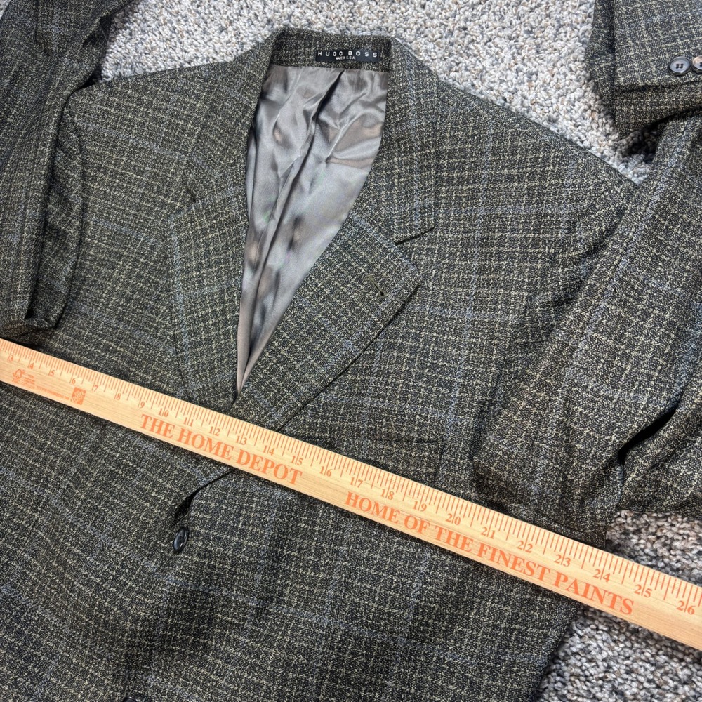 Hugo Boss Einstein Blazer Loro Piana Virgin Wool Plaid Sport Coat Men's 46L USA - Picture 8 of 11